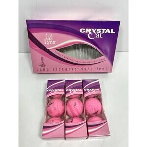 9 Lynx Crystal Cat Women’s Golf Balls Cancer Awareness Pink